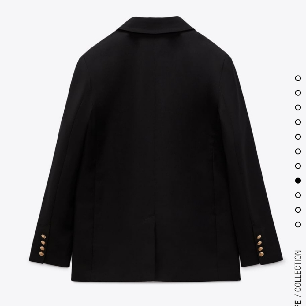 Zara * Double Breastead Blazer Long Black Size XS S M - Picture 12 of 16